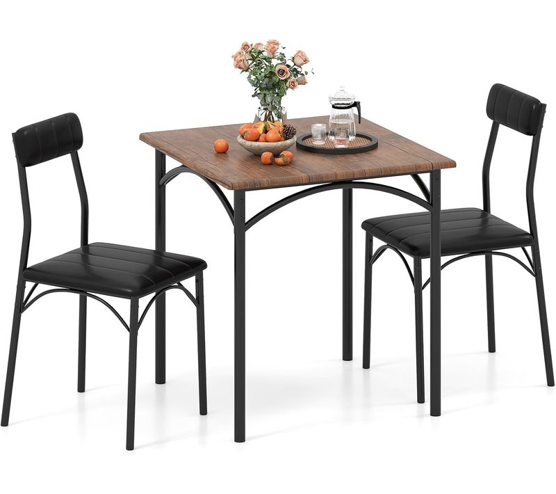 Table Cuisine Avec Chaise Rembourée,table Carrée Pour Coin, Petit-déjeuner, Salle à Manger