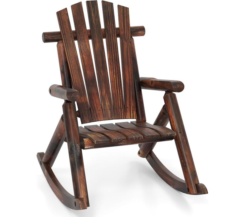 Fauteuil à Bascule Exterieur, Dossier Et Assise à Lattes, Fauteuil Adirondack, 91 X 69 X 97 Cm