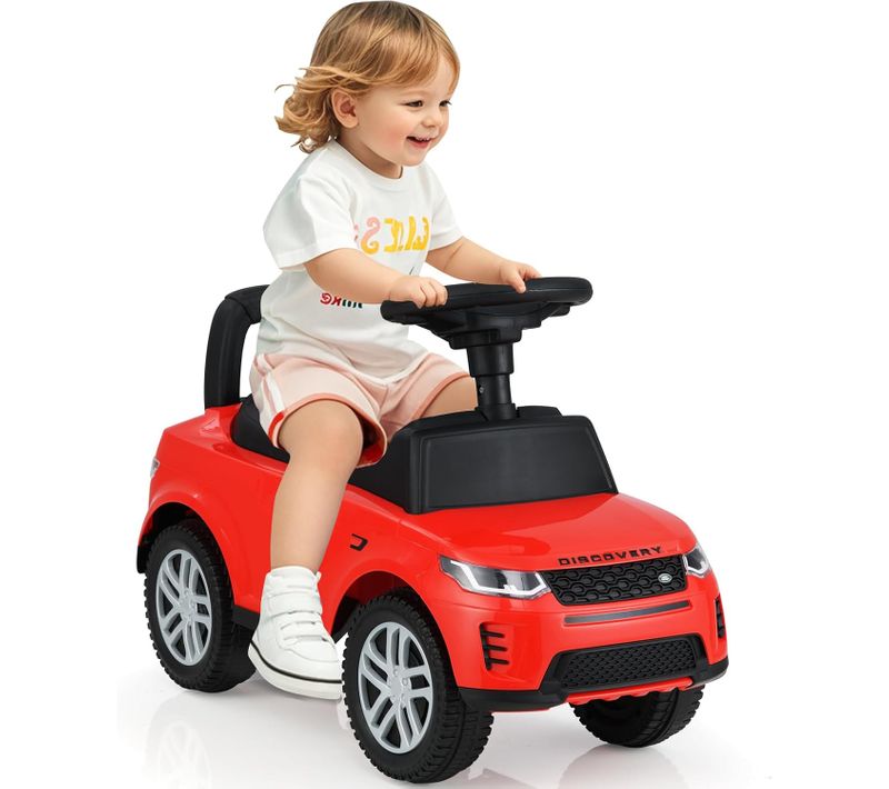 Porteur Enfant Avec Volant et Klaxon et Son De Moteur, Dispositif Anti-retournement (rouge)