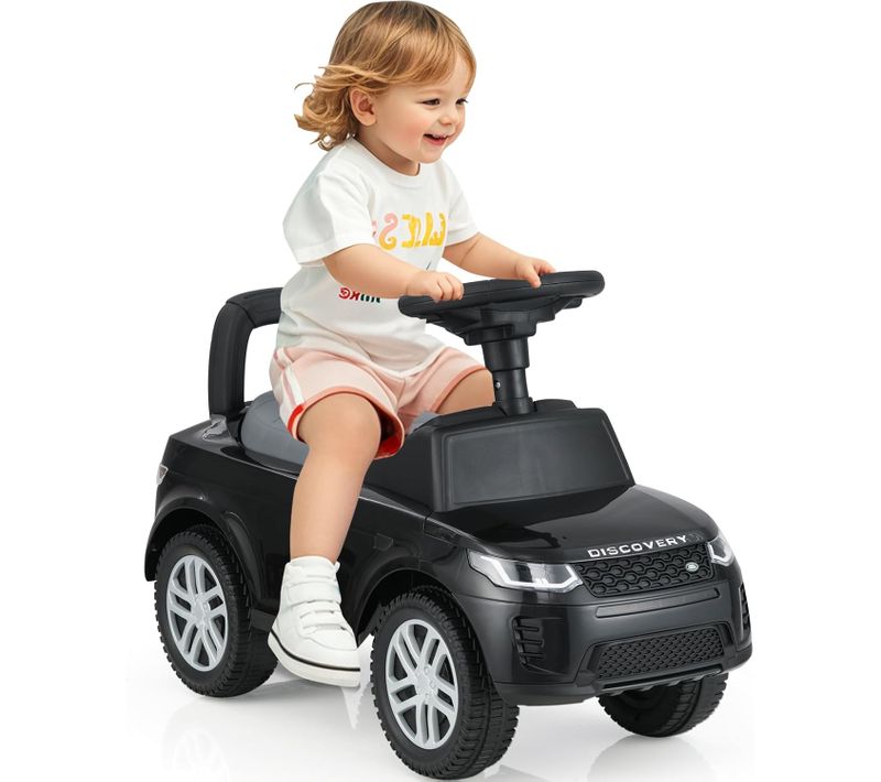 Porteur Enfant Avec Volant Et Klaxon Et Son De Moteur,  Dispositif Anti-retournement (noir)