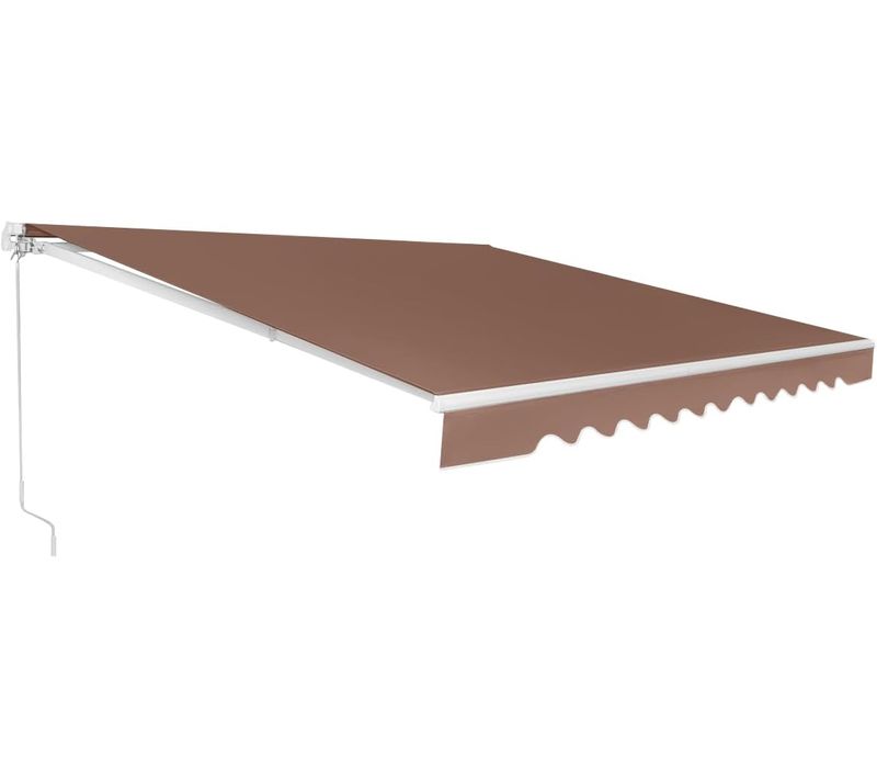 Store Banne De Manuel Rétractable De 4 X 2,5m, Résistant Aux Uv, Cadre En Aluminium (brun)