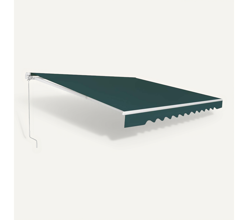 Store Banne De Manuel Rétractable De 4 X 2,5m, Résistant Aux Uv, Cadre En Aluminium (vert)