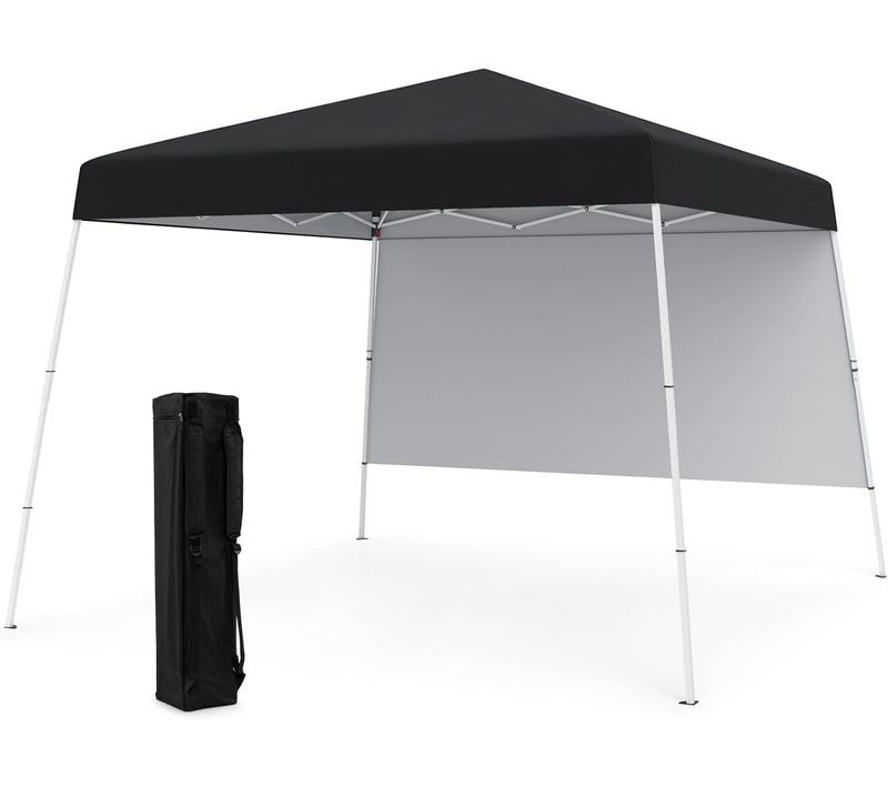 Tonnelle De Jardin 3 X 3 M Avec Panneau Latéral, Tente Réception Pliant Avec Sac à Dos (noir)