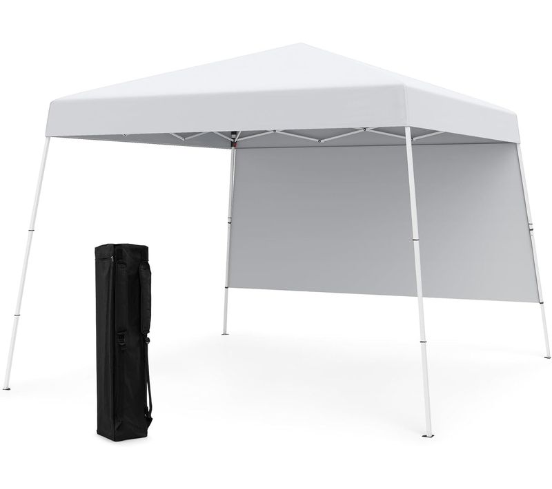 Tonnelle De Jardin 3 X 3 M Avec Panneau Latéral, Tente Réception Pliant Avec Sac à Dos (blanc)