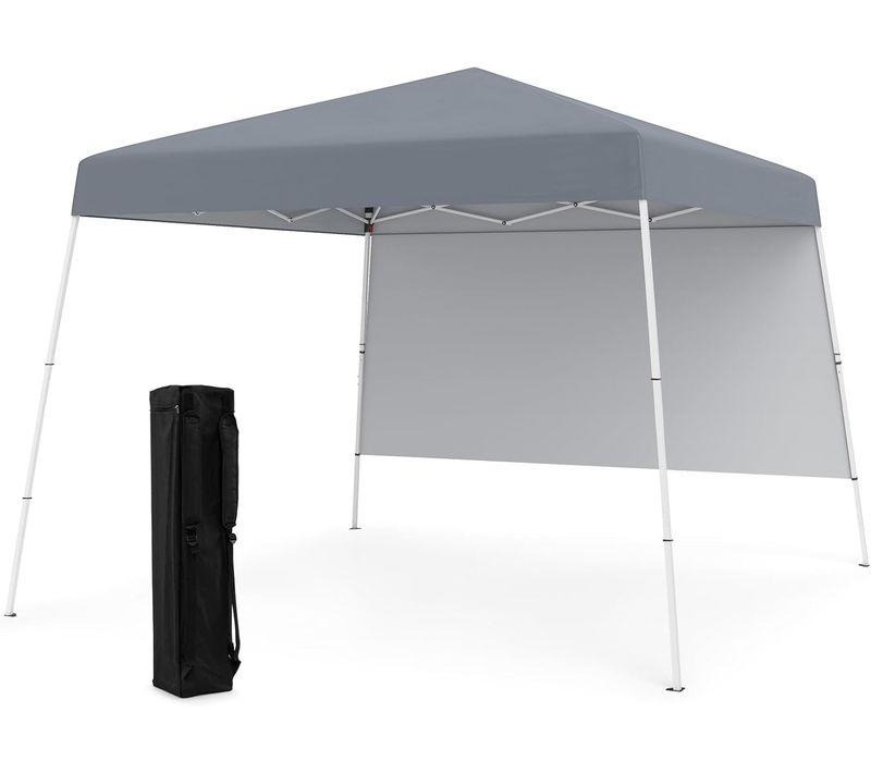 Tonnelle De Jardin 3 X 3 M Avec Panneau Latéral, Tente Réception Pliant Avec Sac à Dos (gris)