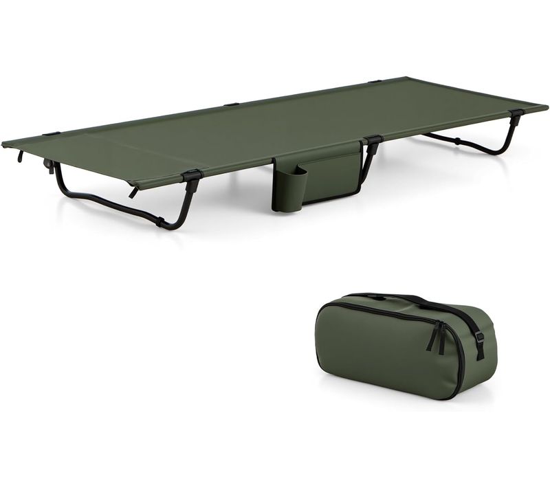 Lit De Camp Pliable 1 Personne, Poche Latérale, Sac De Transport, 70x193, Lit Pliant