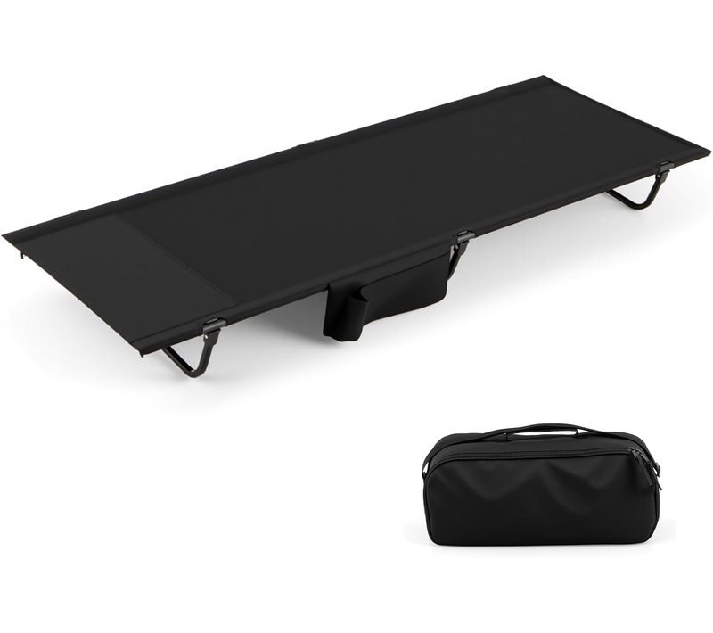 Lit De Camp Pliable 1 Personne, Poche Latérale, Sac De Transport, 70x193, Lit Pliant