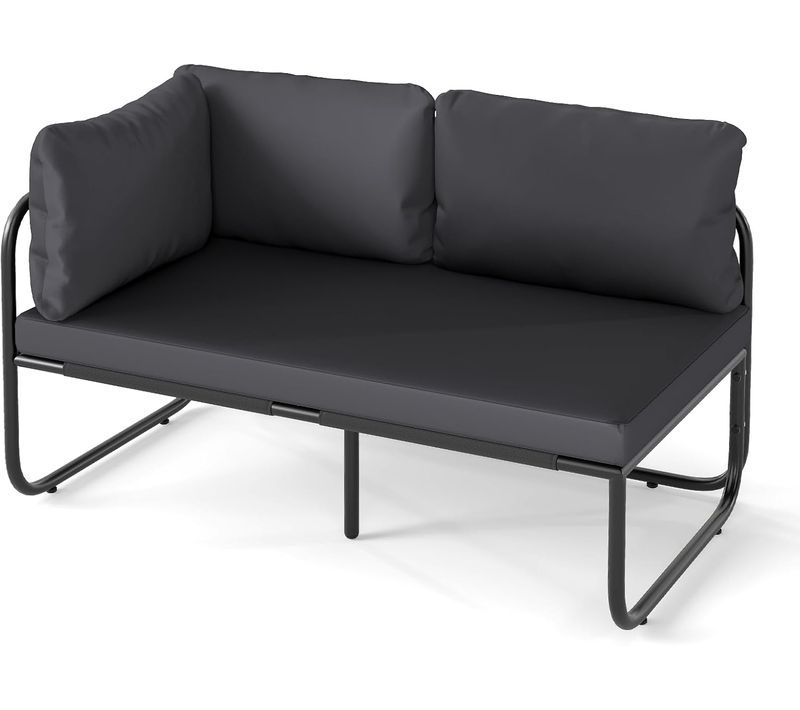 Canape Exterieur 2 Places, Coussins De Dossiers et De Siège Amovibles, 116 X 65 X 59 Cm