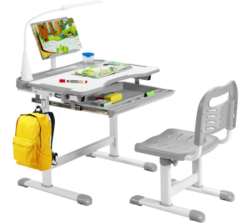 Table Et Chaise Enfant Avec Hauteur Réglable Et Éclairage à 3 Niveaux