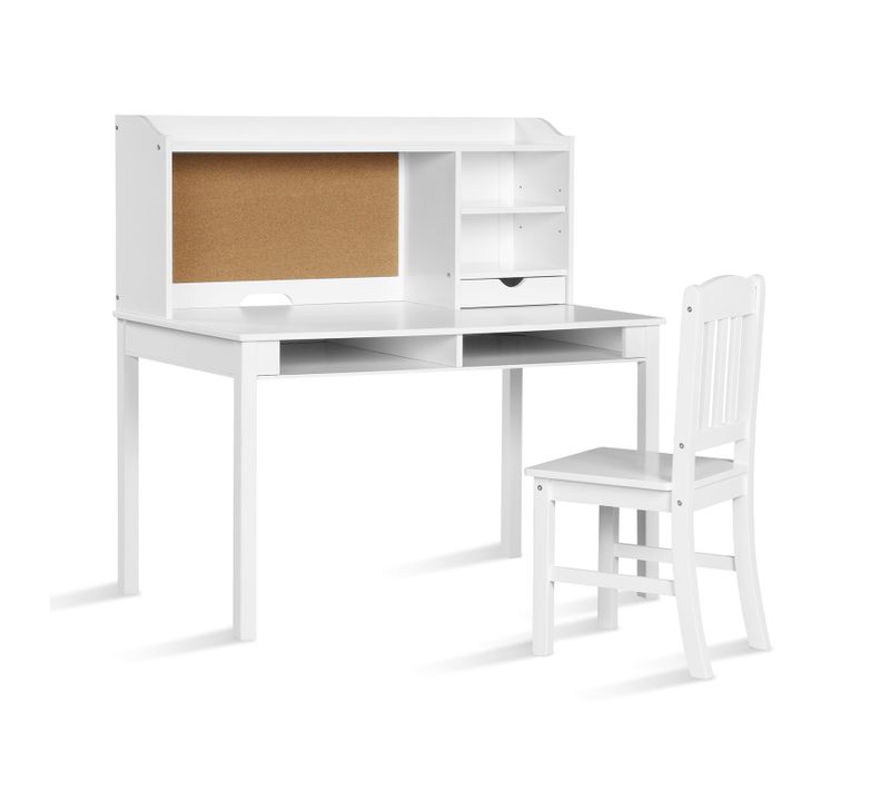 Chaise Et Tableau D'affichage En Liège,en Bois Avec Étagère Réglable Et 3 Tiroirs
