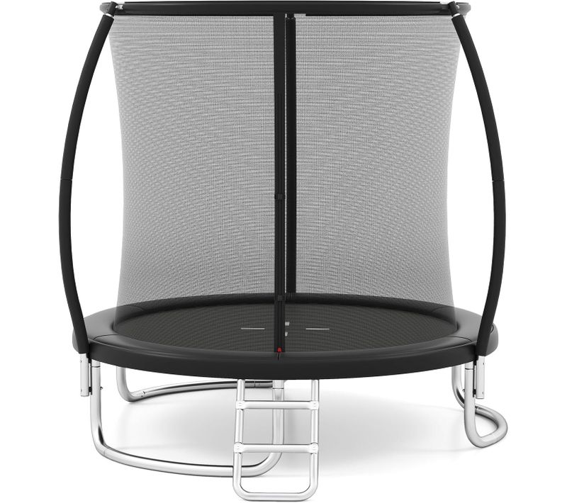 Trampoline Exterieur Enfant Adulte D.244 Cm, Cadre En Acier Galvanisé Antirouille (noir)