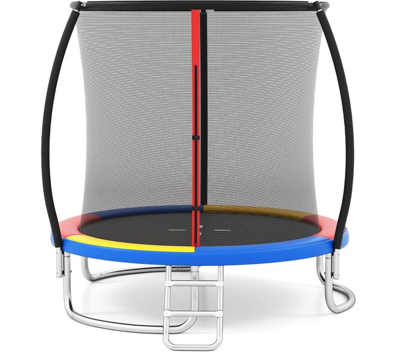 Trampoline Exterieur Enfant Adulte D.244 Cm, Cadre En Acier Galvanisé Antirouille (coloré)