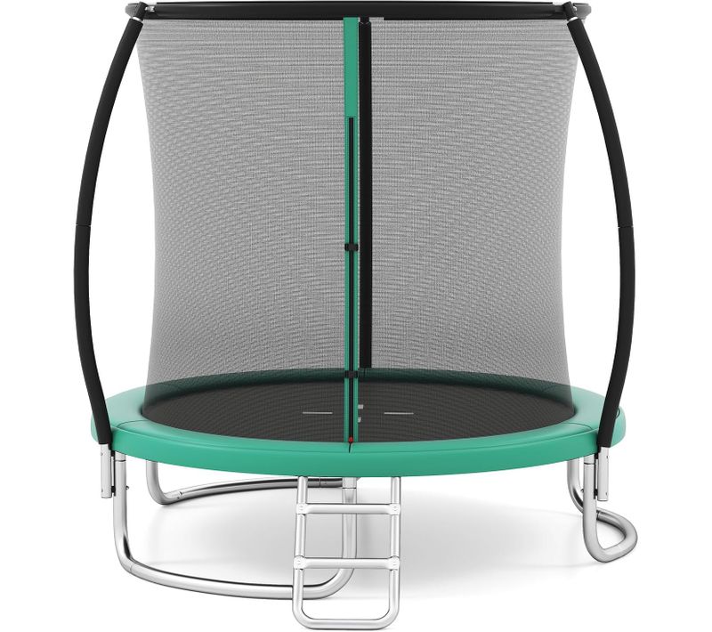 Trampoline Exterieur Enfant Adulte D.244 Cm, Cadre En Acier Galvanisé Antirouille (vert)