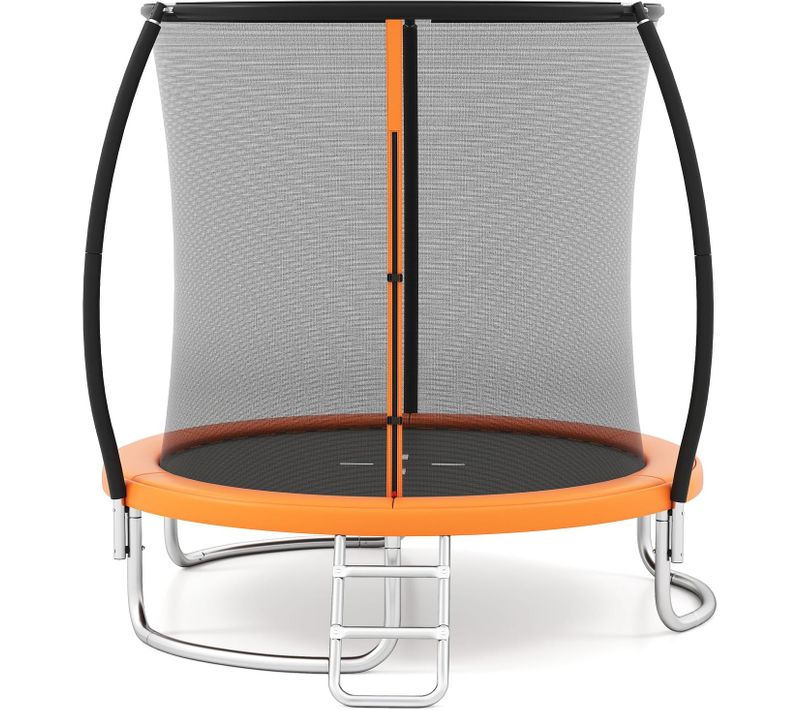 Trampoline Exterieur Enfant Adulte Ø244 Cm, Cadre En Acier Galvanisé Antirouille (orange)