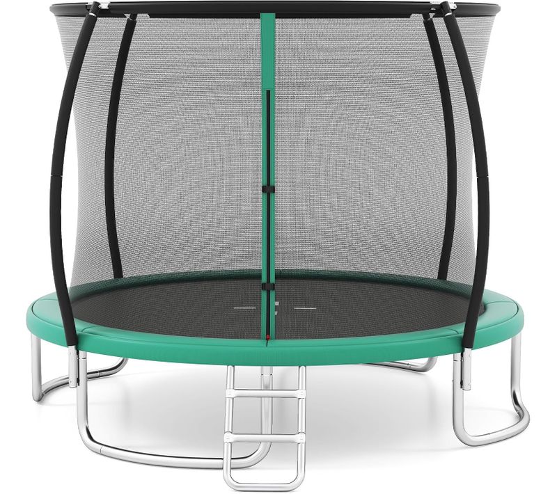Trampoline Exterieur Enfant Adulte D.305 Cm, Cadre En Acier Galvanisé Antirouille (vert)