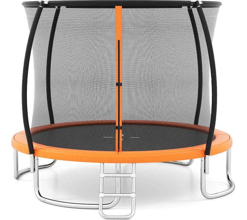 Trampoline Exterieur Enfant Adulte D.305 Cm, Cadre En Acier Galvanisé Antirouille (orange)