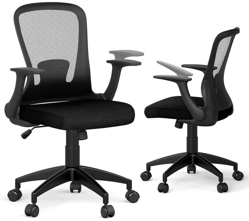 Chaise de Bureau Ergonomique En Maille, Chaise Exécutive Hauteur Réglable Dossier Réglable,Noir