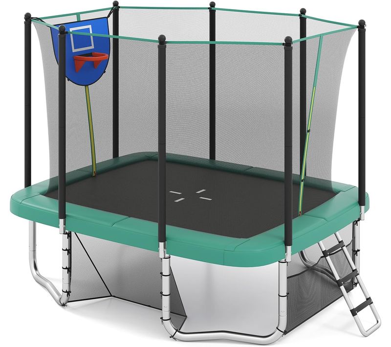 Acier Galvanisétrampoline Exterieur Enfant Adulte 317 X 255 Cm, Boucles De Sécurité