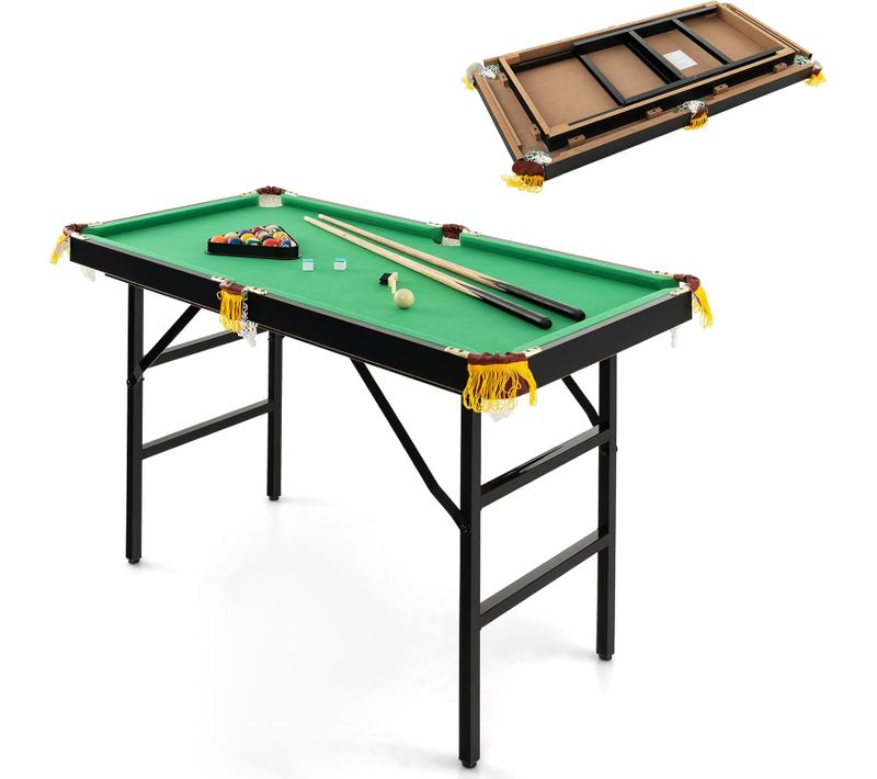 Table De Billard Americain Avec Accessoires(2 Queues, 16 Boules), 122x64x78 Cm (vert)