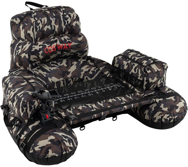 Bateau De Pêche Gonflable Avec Bretelles, Bouée De Pêche Portable Avec Pompe Manuelle Support