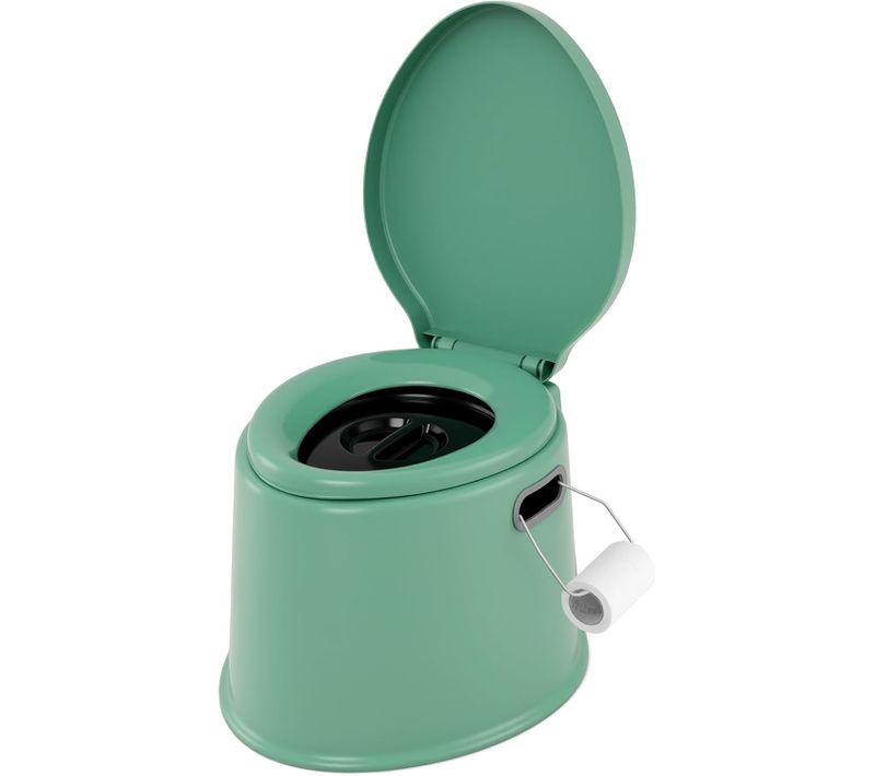 Toilette Sèche Portable Extérieure 5l Avec Seau Intérieur Et Porte-papier Amovible (vert)