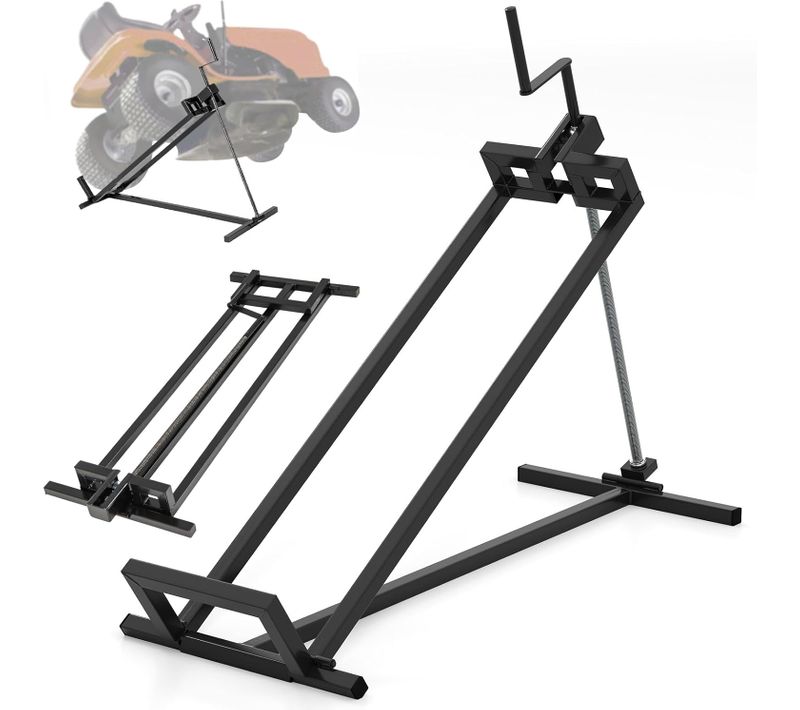 Cric De Tondeuse Autoporté En Acier, Hauteur Réglable Dispositif De Levage (noir)