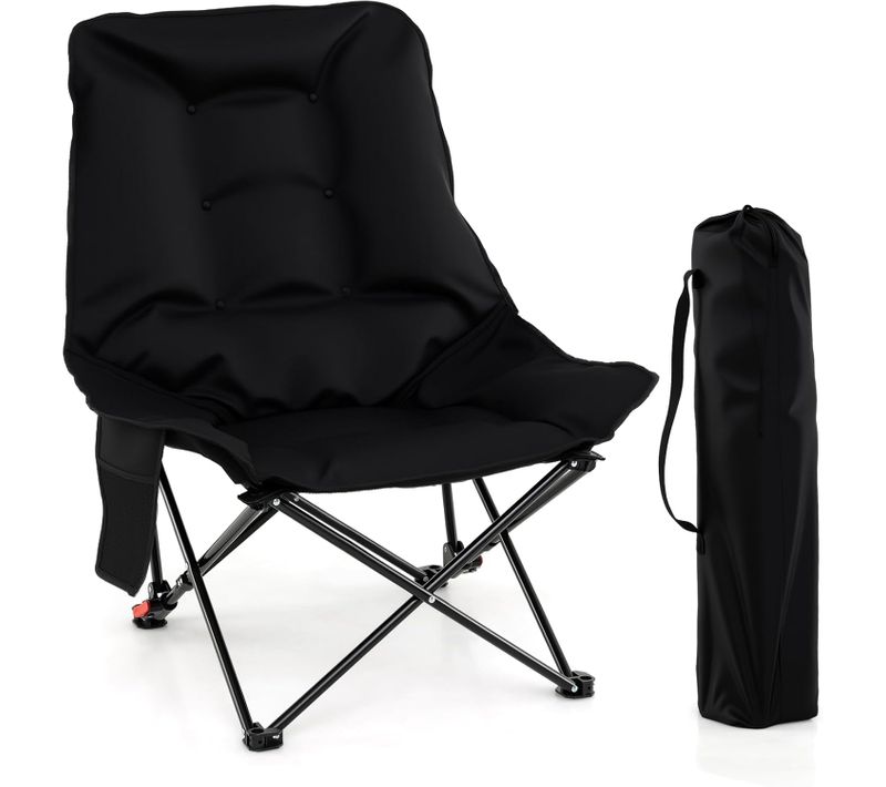 Chaise Pliante Camping, Tissu Oxford, Réglable à 2 Niveaux, Poche Latérale, Sac De Transport