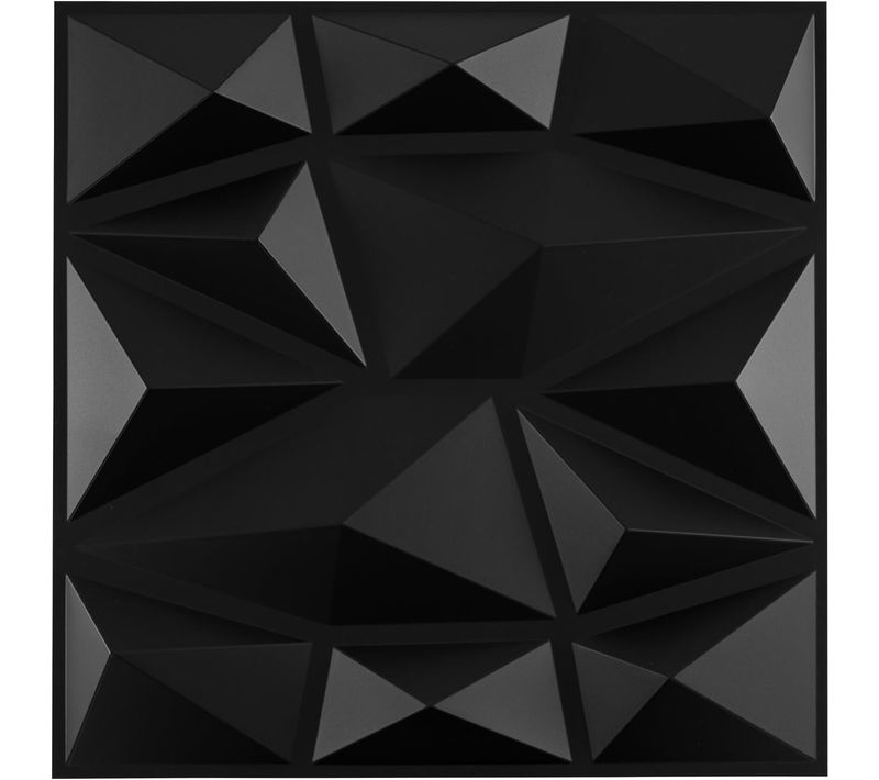 Lot De 50 Panneaux Muraux 3d,décoration Murale En Pvc Résistant Au Feu,30 X 30 Cm (4,5 ㎡,noir)