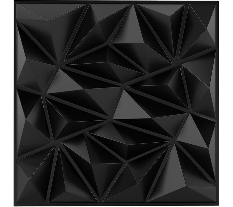 Lot De 20 Panneaux Muraux 3d, Décoration Murale Intérieure En Pvc Décoratifs,50 X 50 Cm (5 ㎡,noir)