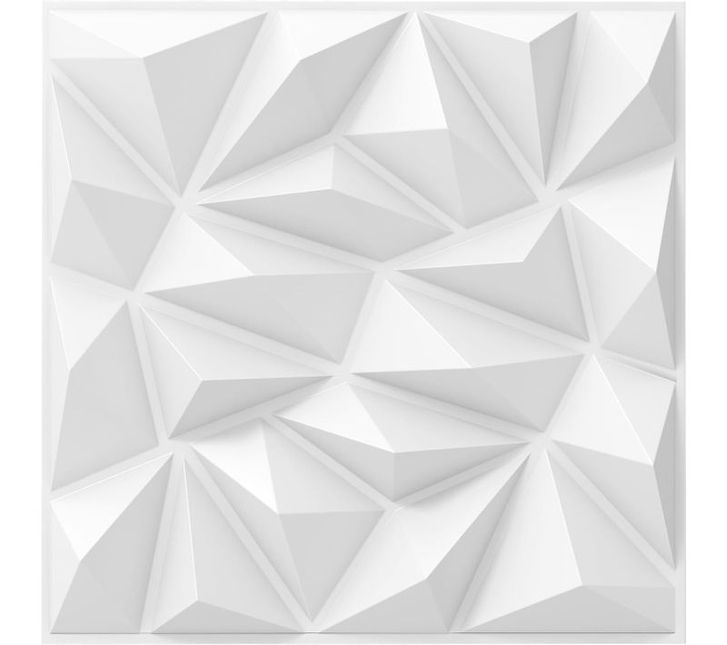 Lot De 40 Panneaux Muraux 3d,décoration Murale En Pvc Décoratifs En Diamant,50x50cm(10㎡,blanc)