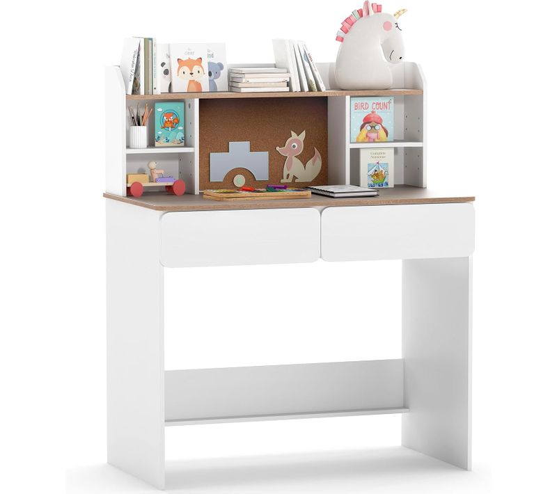 Bureau Enfant Garçon Fille Avec Station De Charge Et Tableau D'affichage En Liège,charge 50kg