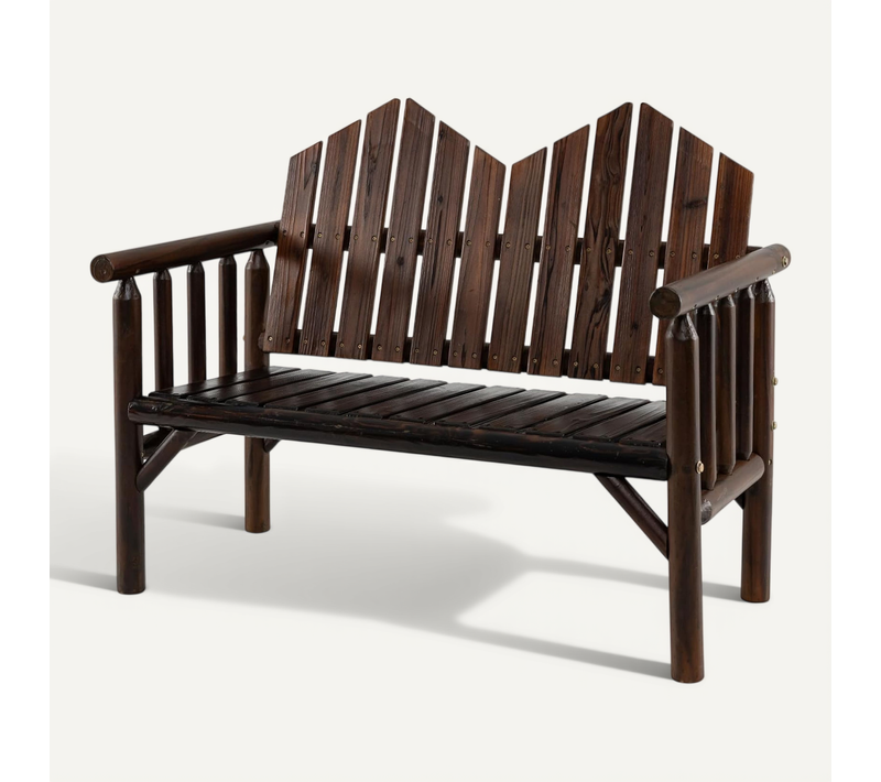 Fautuil De Jardin Exterieur En Bois, Dossier Incliné, Siège à Lattes, 120 X 68 X 99 Cm (brun)