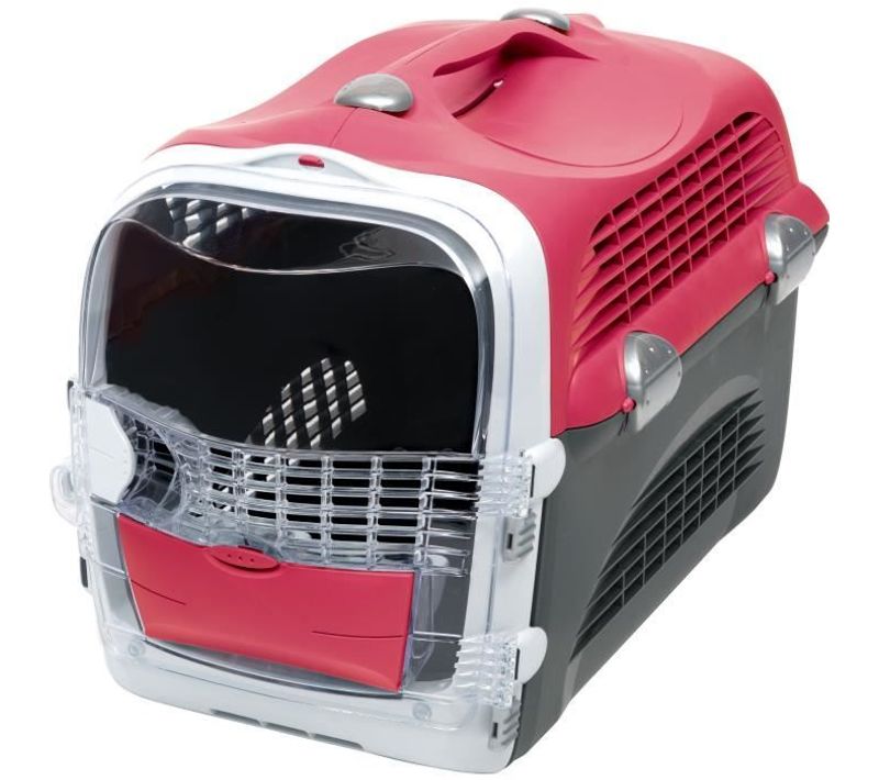 Cage De Transport Pour Chat - Catit - Cabrio - Multifonctionelle - Ouverture 360° - Rouge