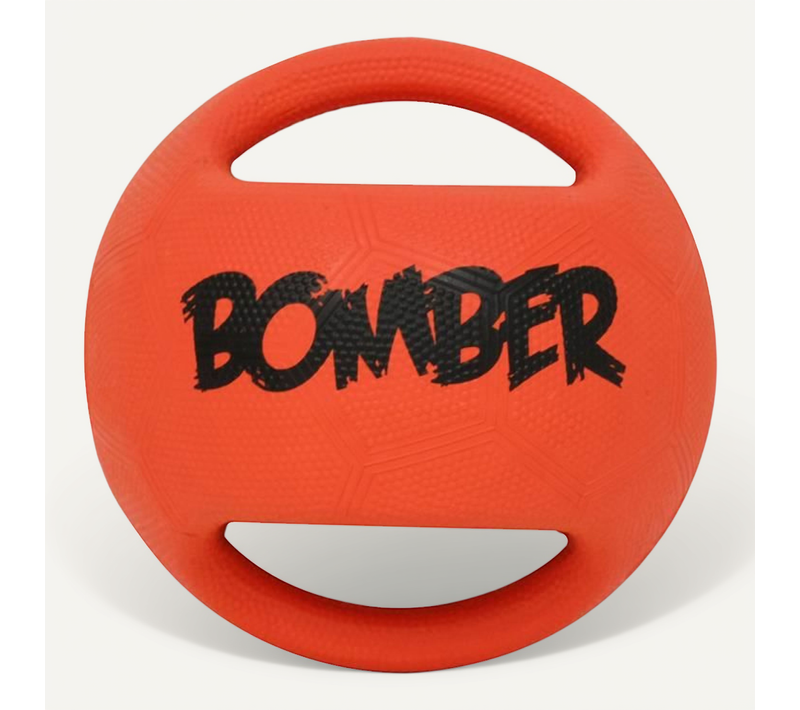 Ballon Bomber 15 Cm - Orange Et Noir - Pour Chien