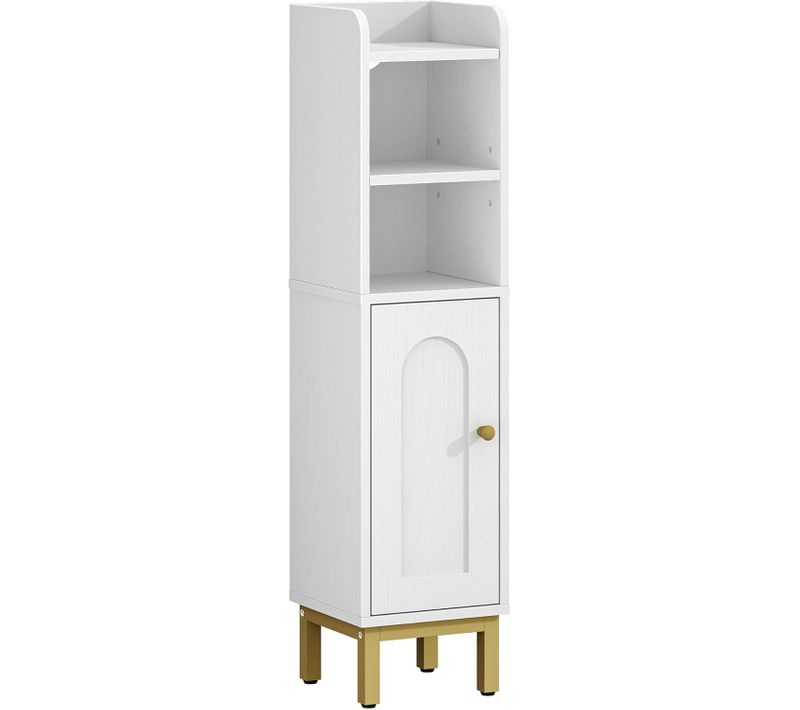 Meuble De Salle De Bain, Petit Meuble De Rangement De Salle De Bains, 20 × 20 × 83 Cm, Blanc