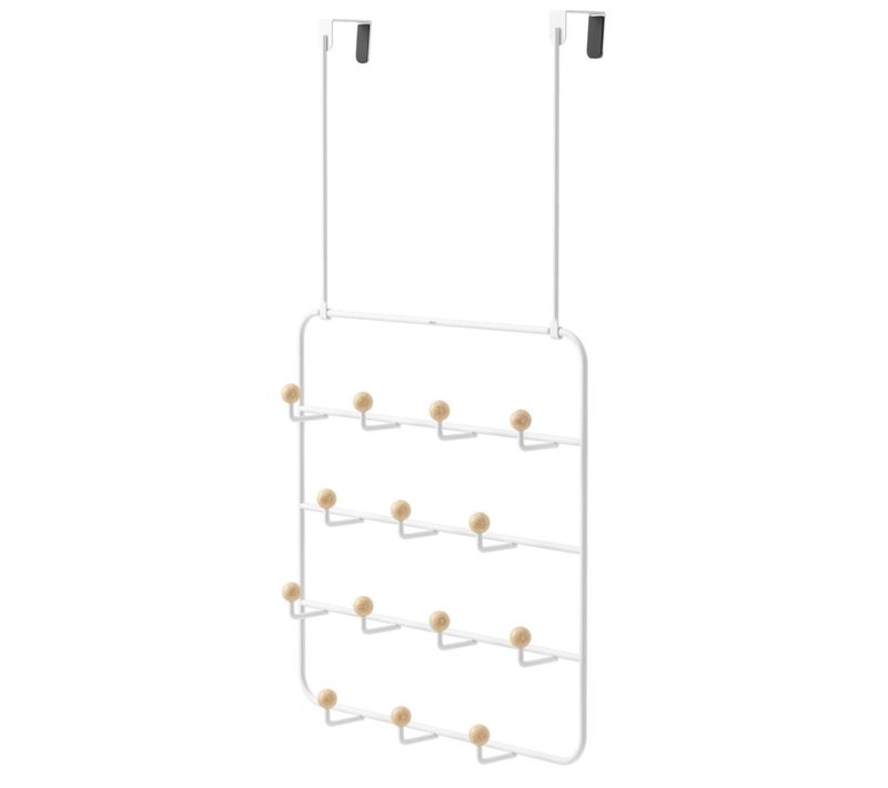 Patère 14 Crochets Fixation Murale Ou Dessus De Porte Estique Blanc