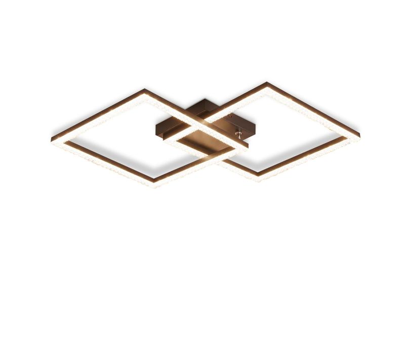 Plafonnier LED Noir - 24w Moderne Cristal Blanc Chaud Couloir