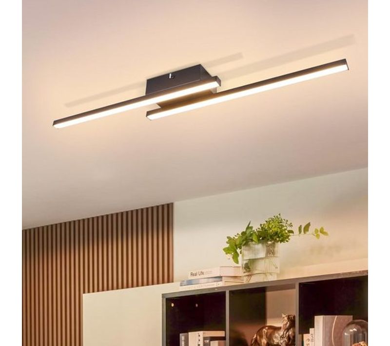 Plafonnier LED Noir Modern plafonnier salon 12w Blanc Chaud Couloir