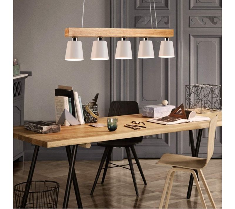 Chandelier Table à Manger Rétro Vintage Table à Manger 5 Brûleurs En Métal E27