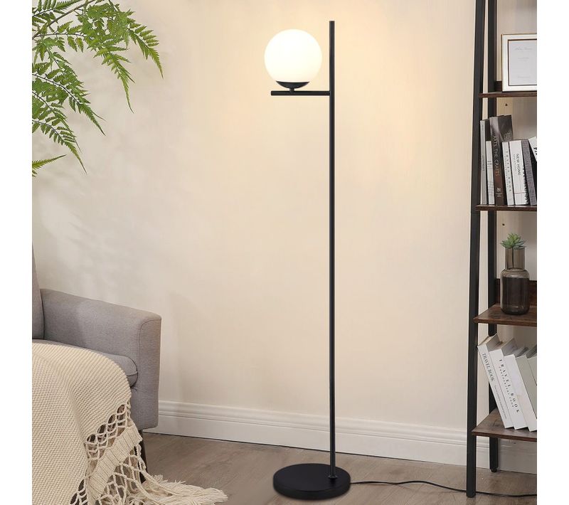 Lampadaire Salon Noir Vintage Lampadaire En Metal avec interrupteur au pied pour Couloir