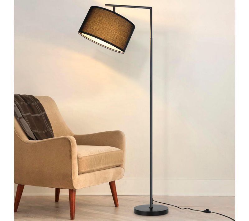 lampadaire sur pied Noir Vintage Lampadaire En Métal 162cm E27 lampadaire salon pour chambre bureau