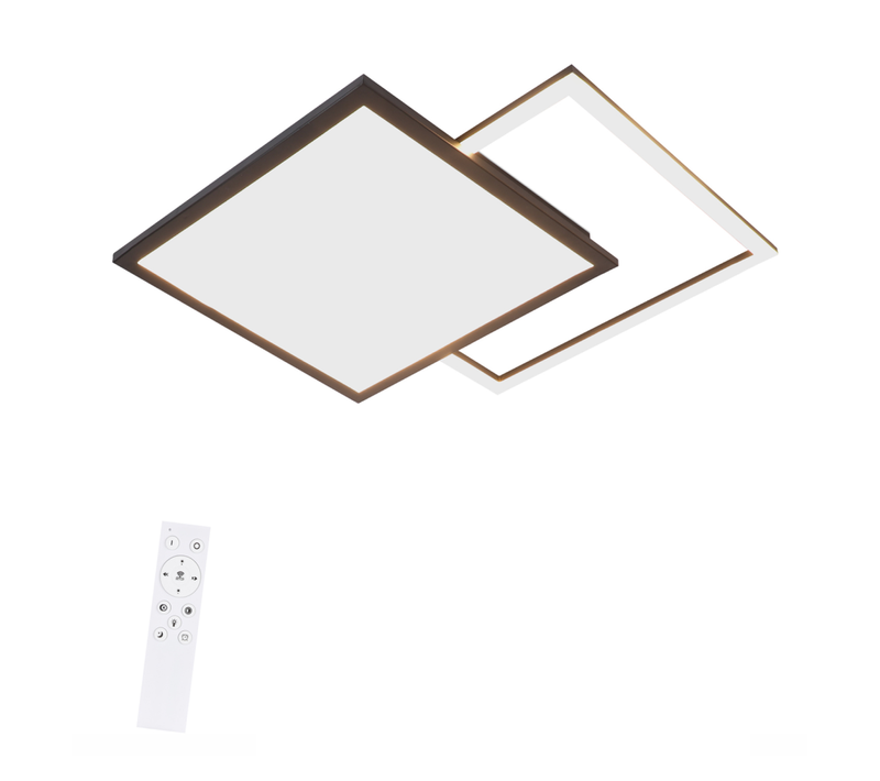 Plafonnier LED 46w Salon Noir Lampe De Cuisine Moderne à Intensité Variable Avec Design