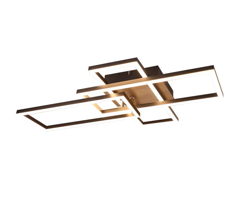 Plafonnier LED 3000k Bois Noir Lampe De Chambre Moderne Design Plafonnier 32w Blanc Chaud