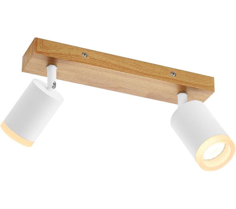 Spot De Plafond à LED 2 Flammes Gu10 Acrylique Plafonnier Pivotant 350° Salon
