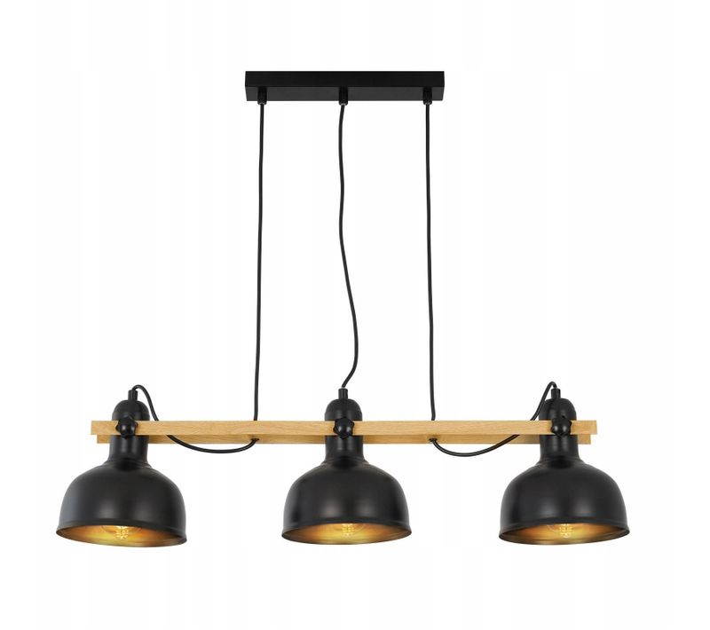 Suspension Salle à Manger 3 Flamme Noir Suspension Industrielle E27 Fer Couloir