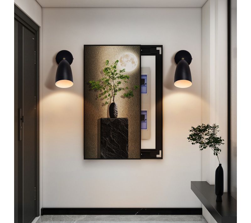 Applique Intérieur Noir/blanc Vintage Spot Mural Réglable Chambre Max.40w