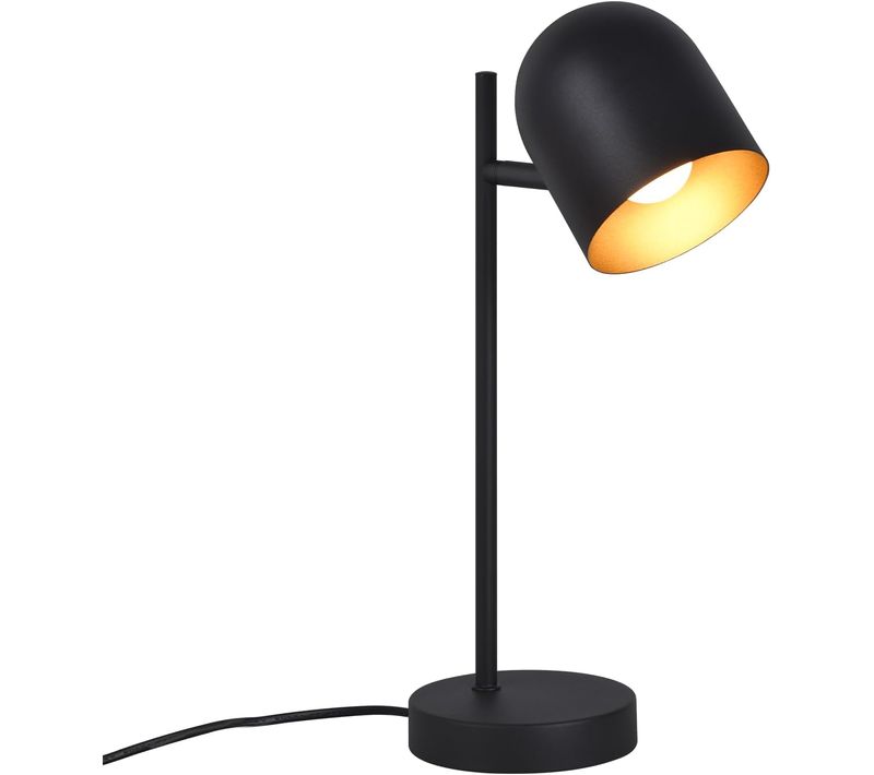 Lampe De Table Salon Noir Or Métal Orientable 350° E14 Lampe De Chevet