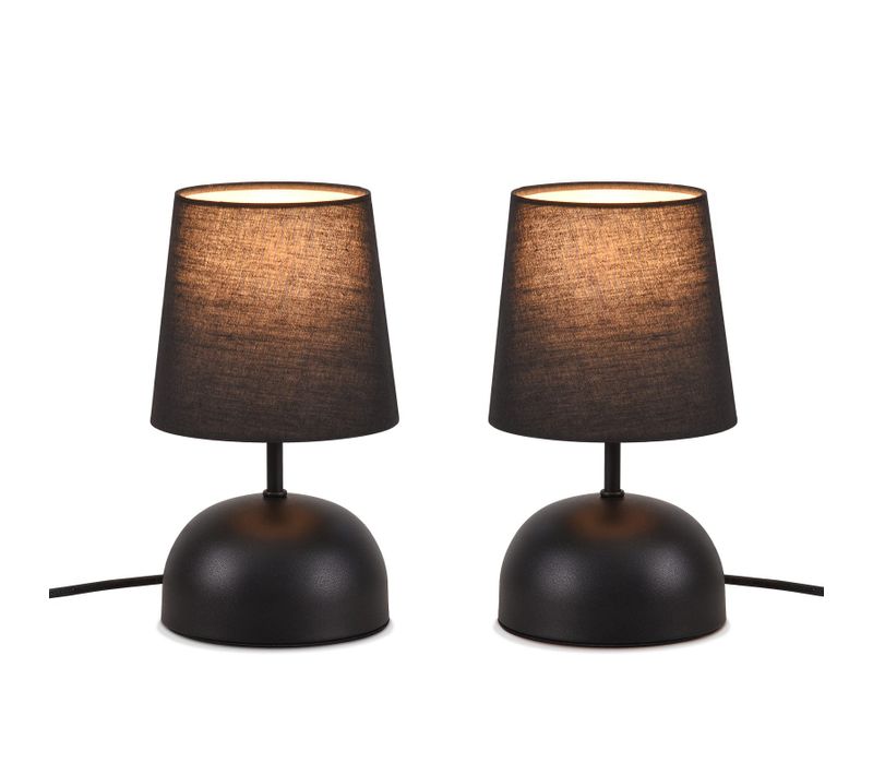 Lampe de Table Salon Portable à intensité variable Lampe de Chevet Noir Moderne Pivot 360° Métal