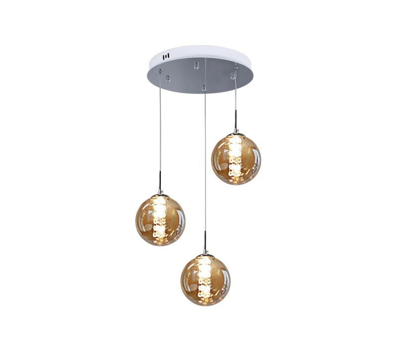 Suspension LED Réglable En Hauteur Avec Abat-jours En Verre Pour Salon