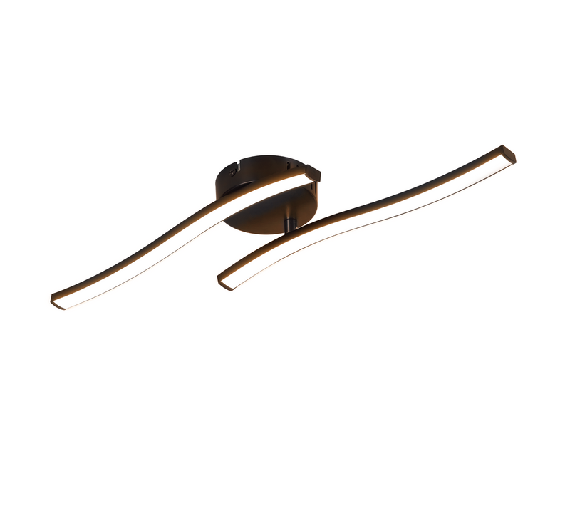 Plafonnier LED Noir Au Design Moderne Pour Salon Et Cuisine - 3000k